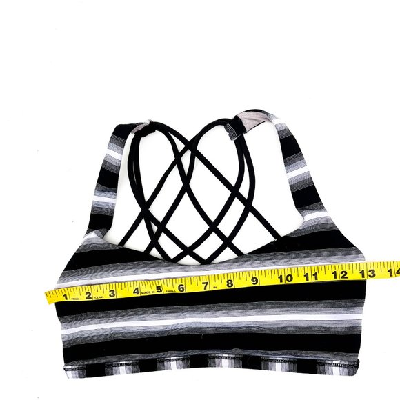 lululemon striped free to be wild sports bra w/cross straps in back - Picture 5 of 7